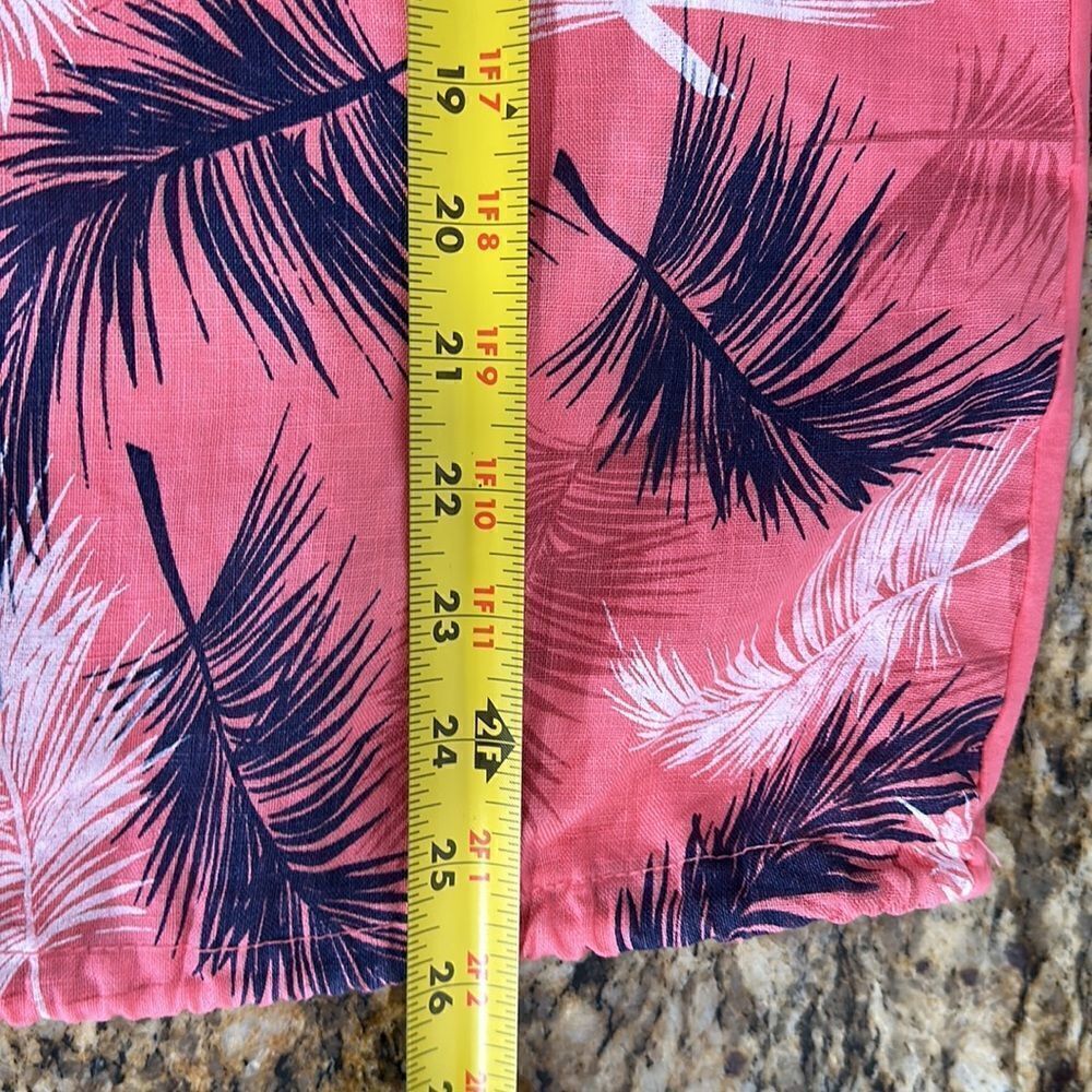 Kaktus Pink Feather Print Multi Media Linen Cotton Top Size S - Picture 9 of 9